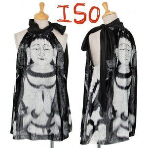 ISO Vivienne Tam tie neck buddha mesh top